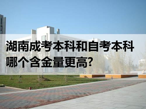 湖南成考本科和自考本科哪个含金量更高?