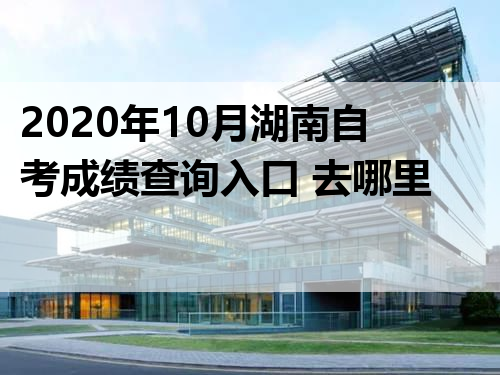 2020年10月湖南自考成绩查询入口 去哪里查询