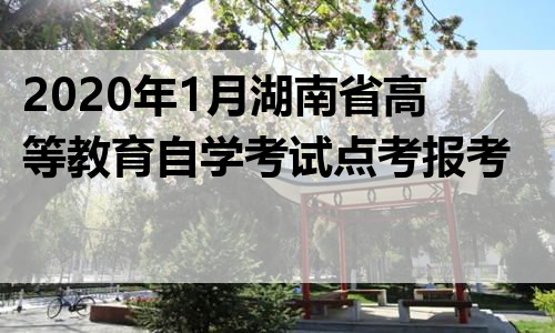 2020年1月湖南省高等教育自学考试点考报考工作的通知