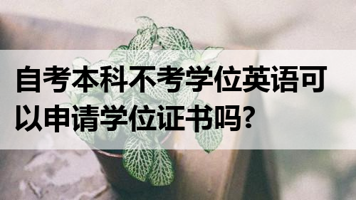 自考本科不考学位英语可以申请学位证书吗?