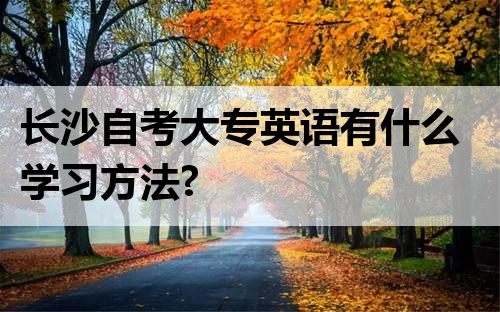 长沙自考大专英语有什么学习方法?