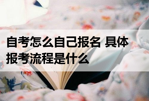 自考怎么自己报名 具体报考流程是什么
