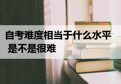 自考难度相当于什么水平 是不是很难