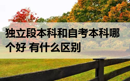 独立段本科和自考本科哪个好 有什么区别