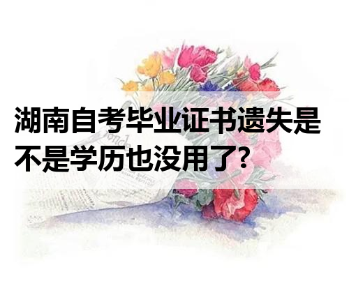 湖南自考毕业证书遗失是不是学历也没用了?