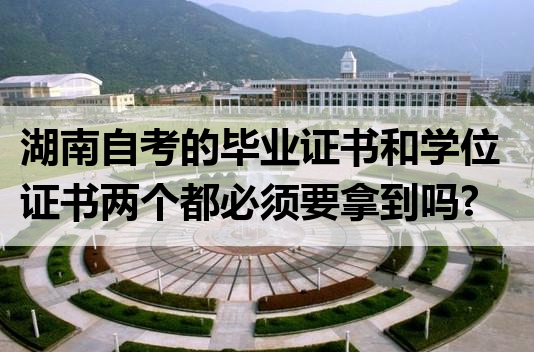 湖南自考的毕业证书和学位证书两个都必须要拿到吗?