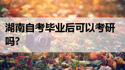 湖南自考毕业后可以考研吗?