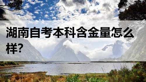 湖南自考本科含金量怎么样？