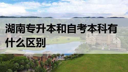 湖南专升本和自考本科有什么区别