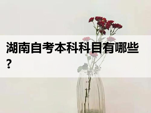 湖南自考本科科目有哪些?