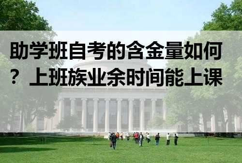 助学班自考的含金量如何？上班族业余时间能上课吗？