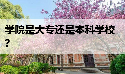 学院是大专还是本科学校？
