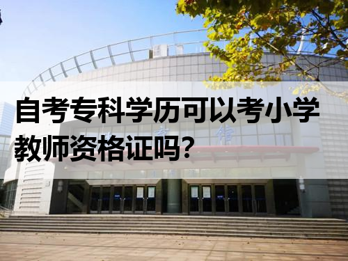 自考专科学历可以考小学教师资格证吗？