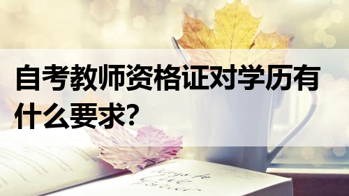 自考教师资格证对学历有什么要求？