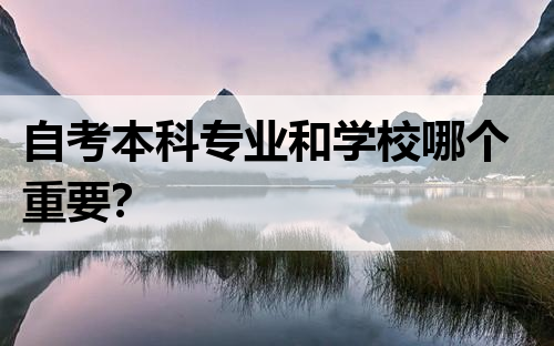 自考本科专业和学校哪个重要？